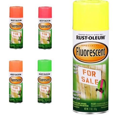 Rust Oleum 11 Ounce Bright Fluorescent Neon Glowing All Surface Spray