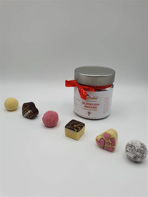 Pralinen Glücklichmacher Pralinen Trüffel im Glas