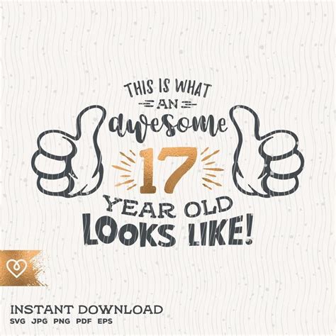 Check spelling or type a new query. Awesome 17 Year Old Svg 17th Birthday Svg Thumbs Up ...