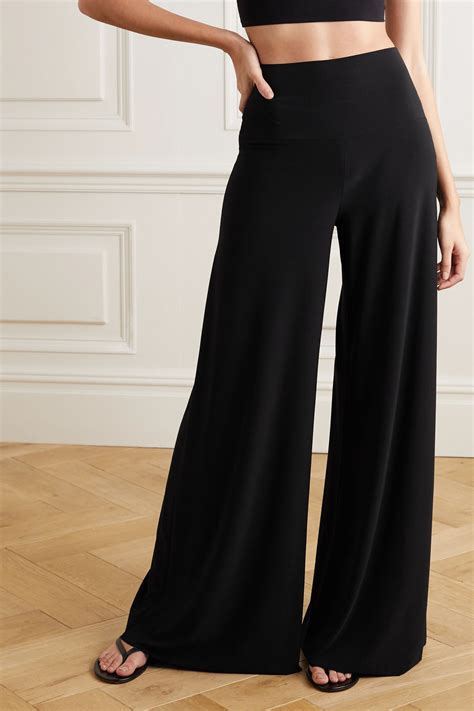 Black Elephant Stretch Jersey Wide Leg Pants Norma Kamali Net A