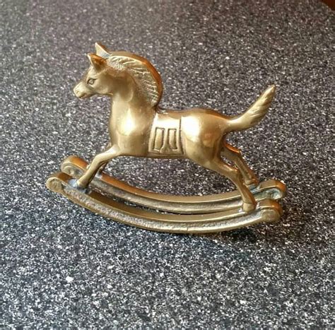 Brass Horse Figurine Vintage Solid Brass Rocking Horse Etsy Beagle