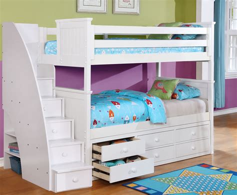 Beadboard Twin Over Twin Bunk Bed White Rustic Pecan And Espresso