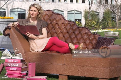 Emilia Fox Poses For Photos On A Sofa Made Of Chocolate To Launch The