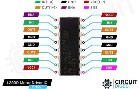L293d Motor Driver Ic Pinout Datasheet And Specificat