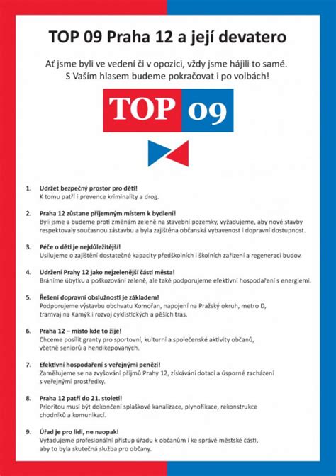 Své odhodlání dát česko dohromady jsme stvrdili podpisem koaliční smlouvy. Volební program 2018 | TOP 09