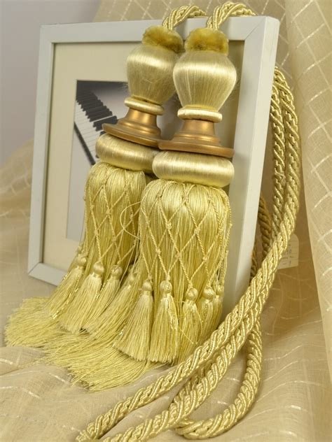 4 Colors Qym06 Faux Silk Curtain Tassel Tiebacks Pair