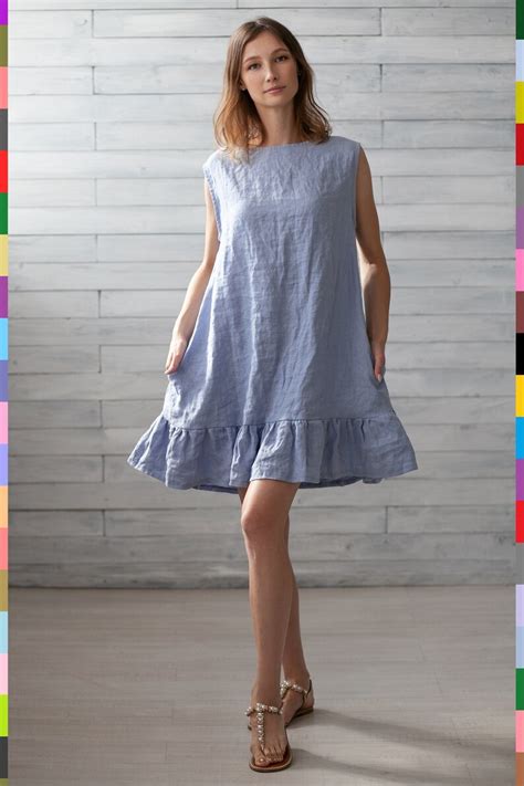 100 Pure Linen Italy Linen Dress Flax Dress Linen Tunic Etsy