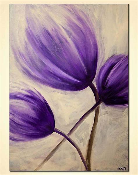 Painting For Sale Purple Tulip Flower Abstract Painting