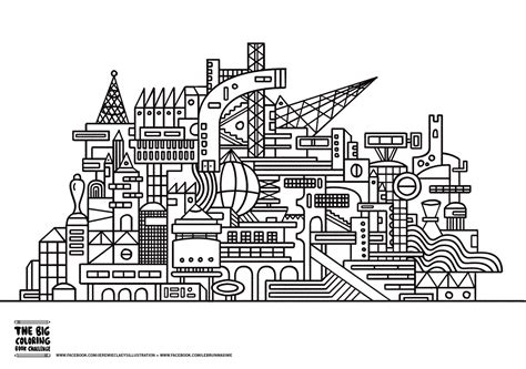Architecture Fan Future City Coloring Page
