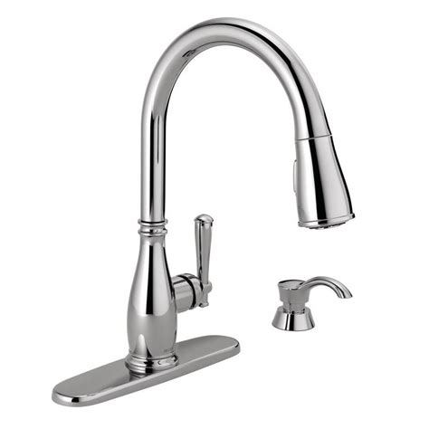 Delta pilar single handle kitchen faucet with spray and soap dispenser, chromeby delta faucet. Delta Charmaine Single-Handle Pull-Down Sprayer Kitchen ...