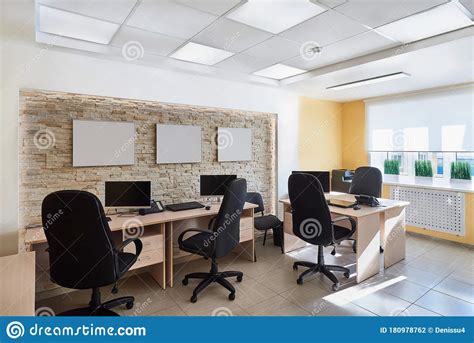 Modern Interior Design Of Empty Business Office Space Without Employees