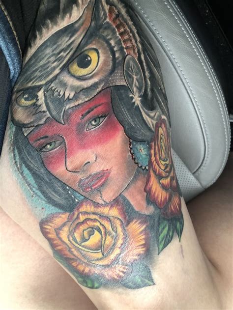Native American Female Warrior Tattoos Warrior Woman Portrait Tattoo