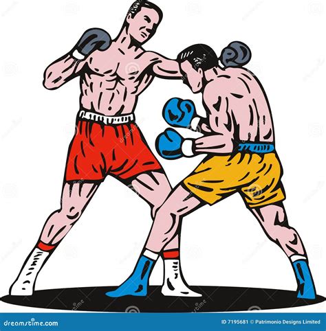 Boxer Punching A Knockout Cartoon Vector 7195681