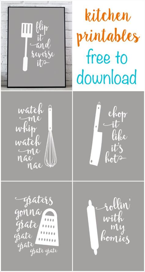 kitchen printables lyric puns free to download