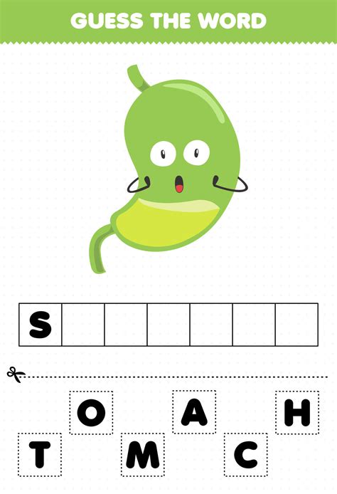 Education game for children guess the word letters practicing cute