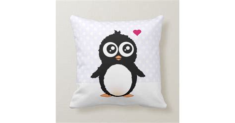 Cute Penguin Cartoon Throw Pillow Zazzle