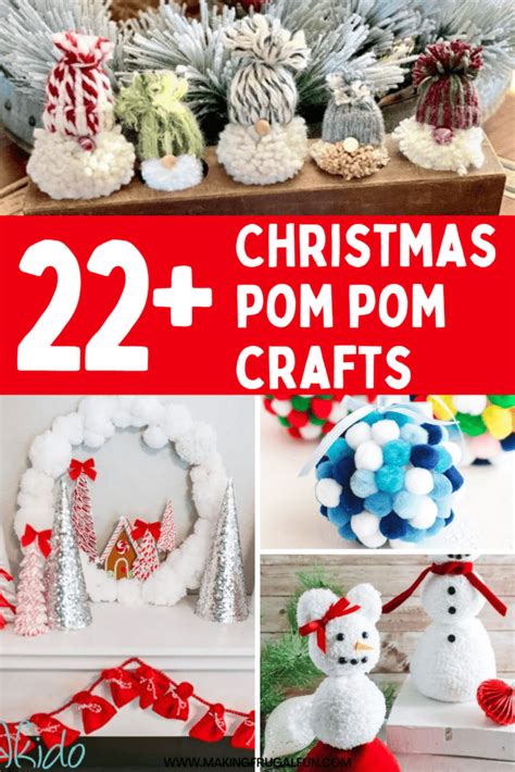 Pom Pom Christmas Crafts Pin 1 Making Frugal Fun