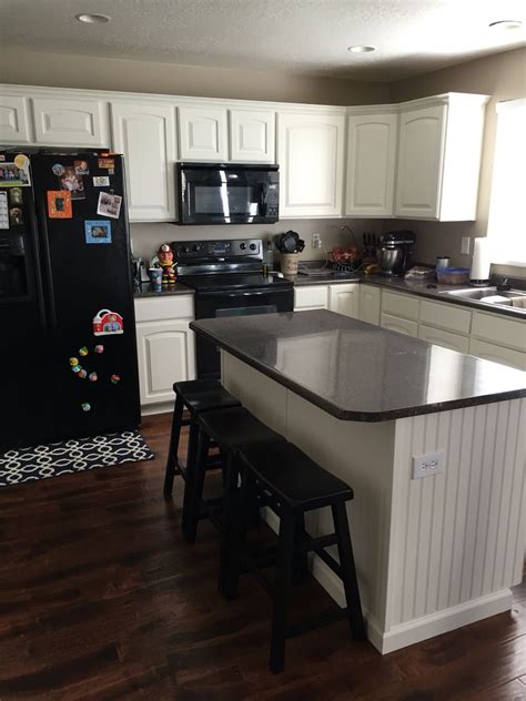 It is not milk paint, but has a similar finish. Cabinets in Apple Peel White | Refinishing cabinets, Cabinet furniture, Home decor