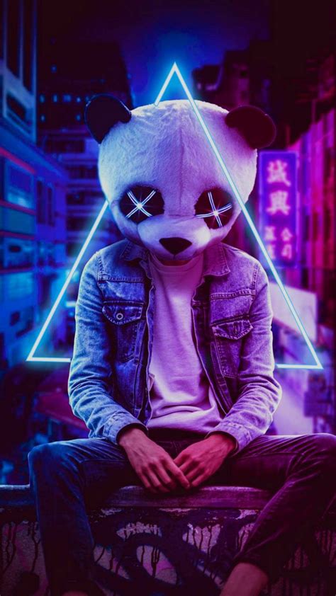 4k cool wallpaper for chromebook, laptop, desktop or pc. neon panda HD wallpaper by ScreamingYoung - fc - Free on ...
