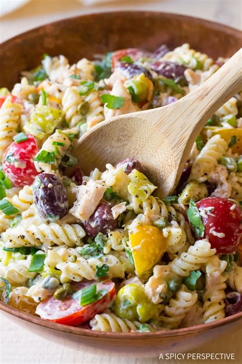 Tuna Pasta Salad with Olives and Capers - A Spicy Perspective