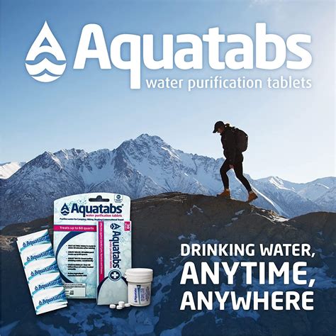 Aquatabs Water Purification Tablets Water Filtration System For Hiking Backpacking Camping