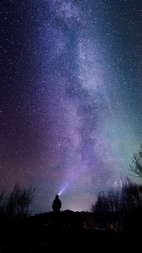 Iphone Wallpaper Od75 Nature Aurora Night Sky Star Milkyway