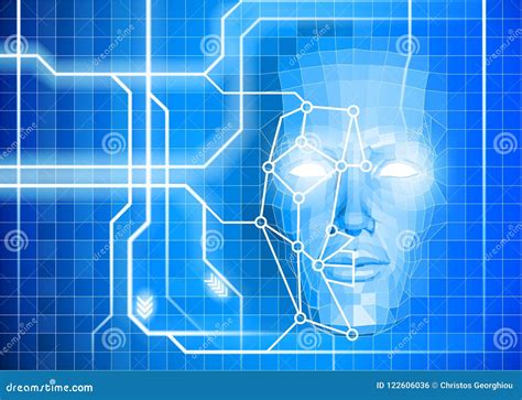 Face Recognition Facial Technology Background Stock Vector