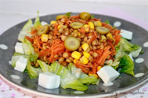 JULIA Y SUS RECETAS Ensalada De Lentejas Con Queso Fresco