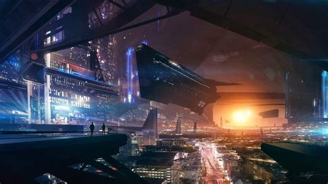 City Buildings Science Fiction Futuristic City Hd Wallpaper