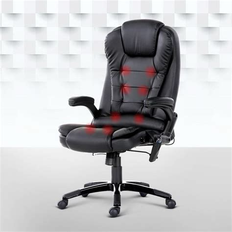 artiss massage office chair 8 point heated chairs computer gaming chair black buy massage