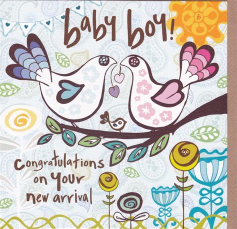 Congratulations On Your New Arrival Baby Boy Card Karenza Paperie