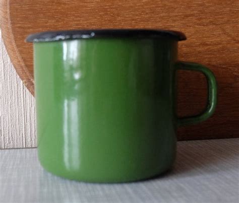 Vintage Green Enamel Mug Enamel Cup Green Cup Russian Etsy Mugs