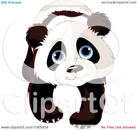 Clipart Cute Panda Walking Forward Royalty Free Vector