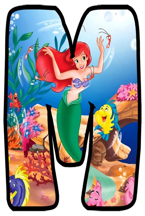 Buchstabe Letter M Disney Scrapbook Disney Alphabet Ariel The