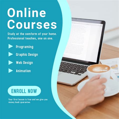 Online Course Blue Template Postermywall