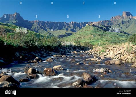 The Amphitheater And Tugela River In The Drakensberg Mountains Of The
