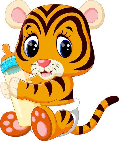 Safari And Zoo Animais Bebês Tigre Filhote Desenhos Animados Bonitinhos