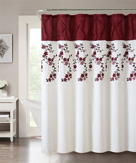 Give your bathroom a quick and stylish makeover by adding a fresh, new shower curtain! Lydia Shower Curtain - Red | Shop Your Way: Online ...