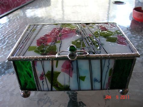 Hand Crafted Stained Glass Jewelry Box With Dividers By Artistic Stained Glass And More