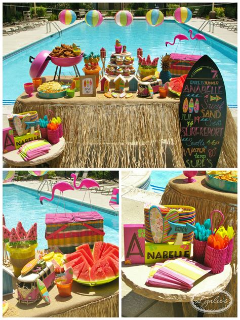 Endless Summer Surf Party Table Lynlees Surf Party Luau Birthday