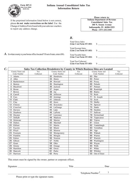 Indiana Sales Tax Form Fill Online Printable Fillable Blank