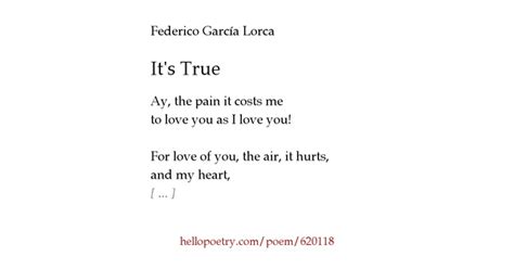 Its True By Federico García Lorca Hello Poetry