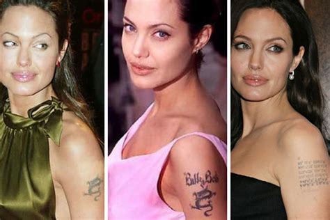 'm' tattoo on her right palm. Angelina Jolie's Tattoos Pictures and Their Meanings