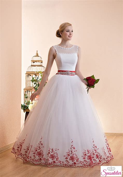 Li indossereste per il giorno delle nozze? abiti da sposa bianchi e rossi online economici collezione ...
