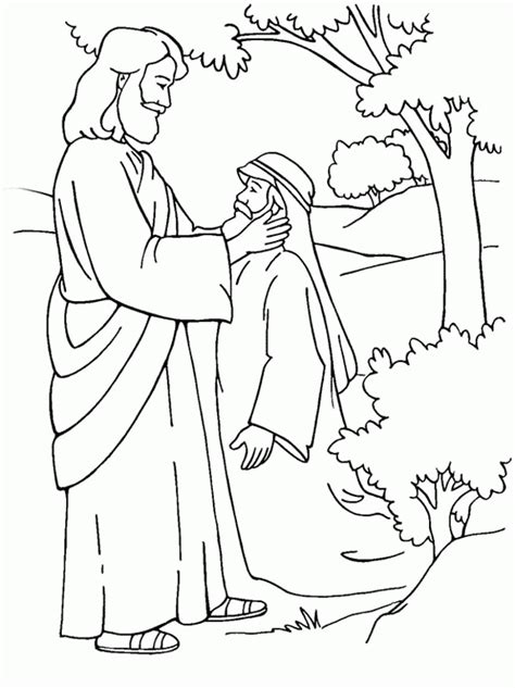 يسوع يشفي رجلًا من صفحة تلوين المسبح ، قم بتنزيل قصاصة فنية مجانية