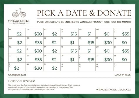 Customize And Get This Elegant Pick A Date Fundraiser Calendar Template