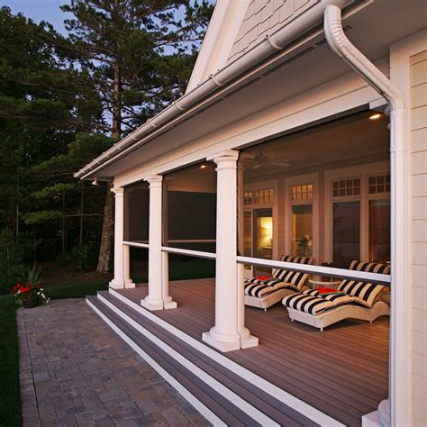 This will cover the screens to give the porch a trimmed and finished look. Award winning #lakemichigan lakefront retreat designed by ...