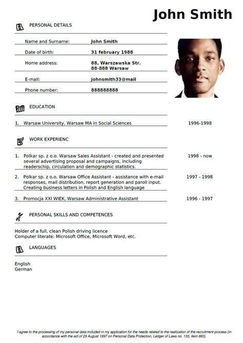How to write a cv or curriculum vitae (example included). Create CV
