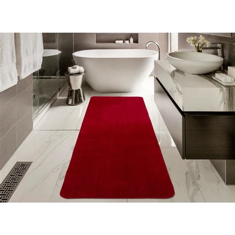 And for you, we offer a vast collection of designer bath rugs and mats that will complements your bathroom in only the best ways. Ottomanson Solid Design Red 2 ft. 2 in. x 8 ft. Non-Slip ...