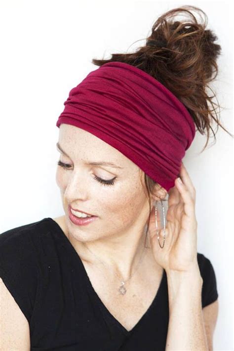 Extra Wide Raspberry Red Headband Wide Headband Hairwrap Yoga Etsy